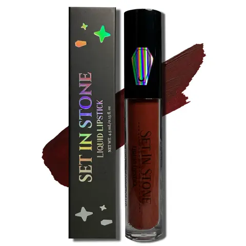 Set In Stone Waterproof Liquid Lipstick | Long Lasting Matte Formula | Transfer Resistant | Smudge Proof | Comfortable All Day Wear | Vegan, Cruelty-Free, and Talc-Free | 6 Shades