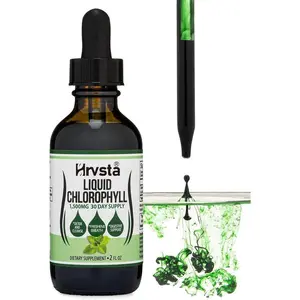 Hrvsta Chlorophyll Liquid Drops-Peppermint Flavor, Vegan Safe, Rich Texture, Not Watered Down, for Skin Health and lmmune Function collagen peptide Edible Healthcare Supplement Fitness Dietary Colagen Beauty collagen peptide