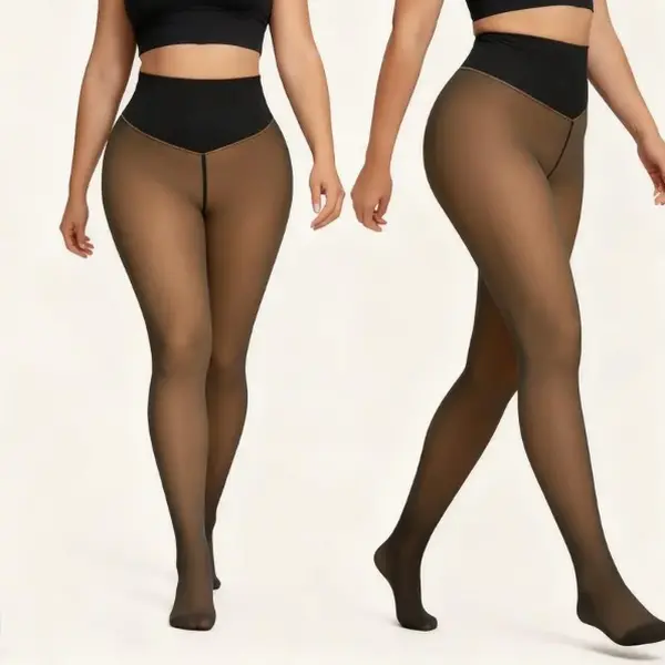High Waist Fleece-Lined Pantyhose for Women Stretchy Nylon Closed-Toe 1 Seam Chic Leggings Thermal Warm Bottoms 2 Neutral Shades S-XL Easy to Style with Oversized Sweaters Streetwear Everyday Seamless