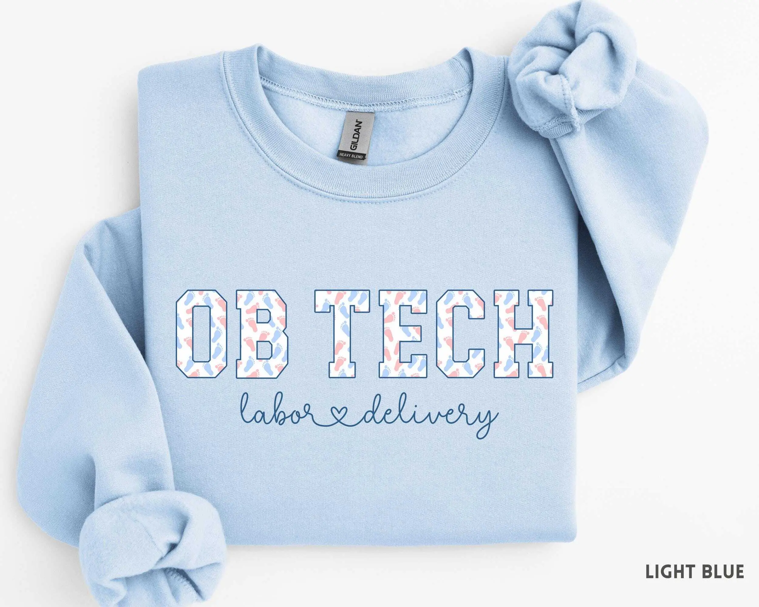 OB Tech Short Sleeve T-SHIRT Or Sweatshirt , Maternity Nurse short sleeve TEE , L&D CNA tee, Baby Delivery Team , OB Nurse , Fabric Fit