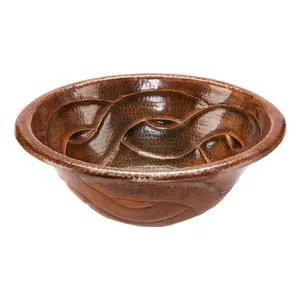 Round Under Counter Hammered Copper Sink