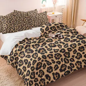 Leopard Print Duvet Cover Set,2/3 Pcs,Includes 1 Count Duvet Cover & 1/2 Pillowcase without Filler,Suitable for bedding and home décor,Multiple styles available,Stylish digital print,An ideal holiday/birthday gift for a friend.