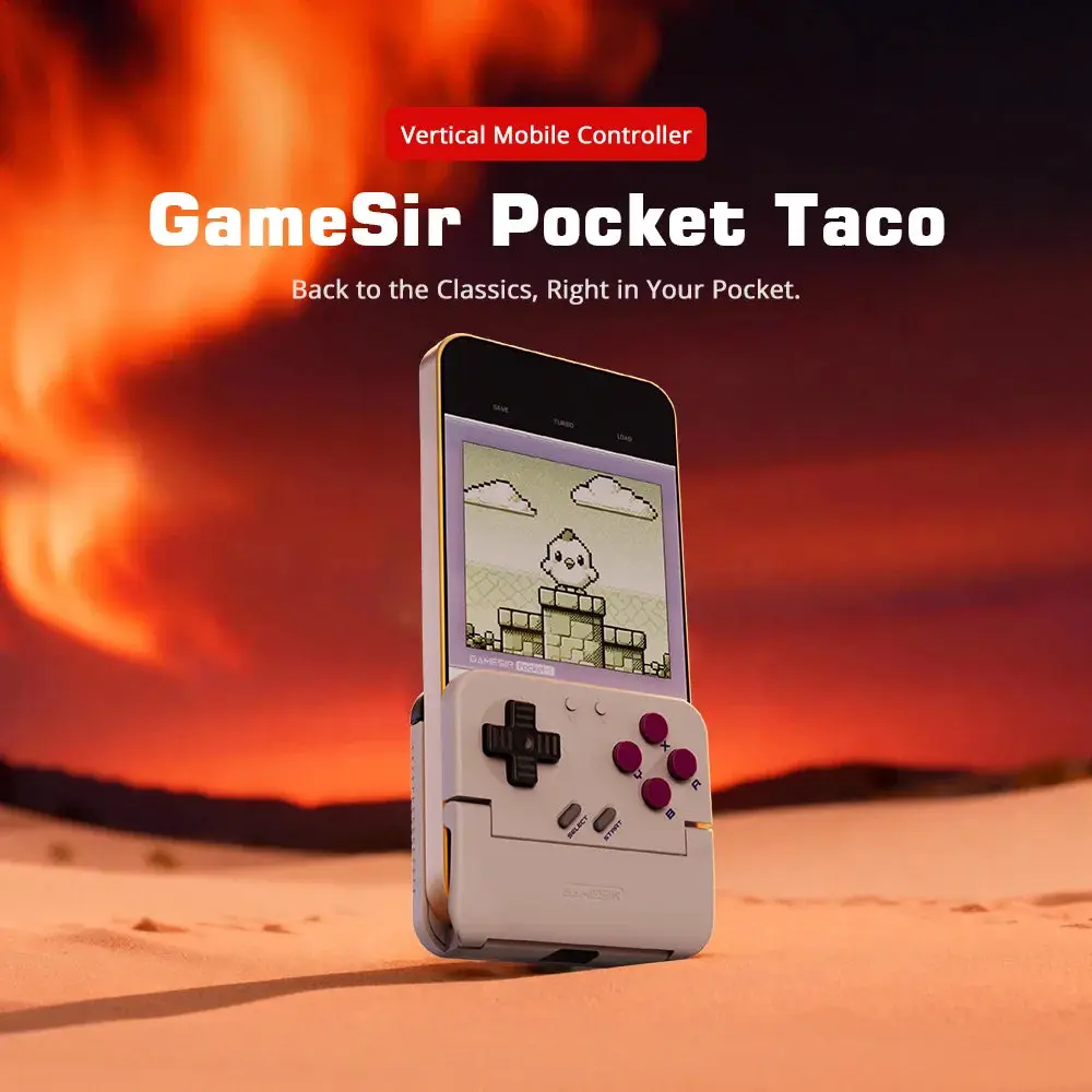 Gamesir Pocket Taco Mobile Controller Gamepad for Android, Portable Clamp-Style Gamepad for Classic Arcade Games Vertical Handheld Gamepad