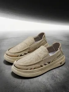 Summer Breathable Ice Silk Plaid Patchwork Low Top Men's Shoes, Thick Sole Soft Bottom, Versatile Casual Lazy Sports Shoes