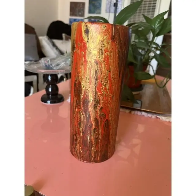 Abstract Acrylic Painted Vase