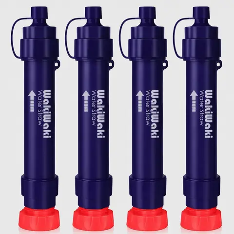 Membrane Solutions Wakiwaki WS02 Reusable Compact Lightweight Outdoor Water Filter Straw - 4-Stage Detachable Design, 0.1-Micron Manual Purifier, 1320 gal Capacity, Chlorine Removal, Superior Backwash Solution for Camping Supplies, Hiking