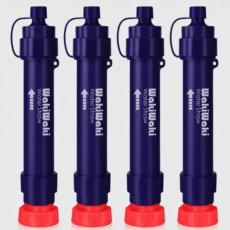 Membrane Solutions Wakiwaki WS02 Reusable Compact Lightweight Outdoor Water Filter Straw - 4-Stage Detachable Design, 0.1-Micron Manual Purifier, 1320 gal Capacity, Chlorine Removal, Superior Backwash Solution for Camping Supplies, Hiking