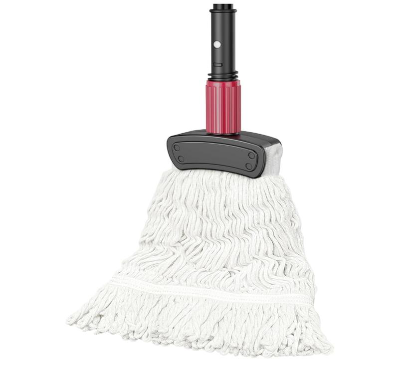 Commercial Mops for Floor Cleaning - Looped-End Heavy Duty Wet Mop with Long Handle for Hardwood Wood Tile Vinyl - Reusable Cotton Head for Home Garage Kichen Bathroom
