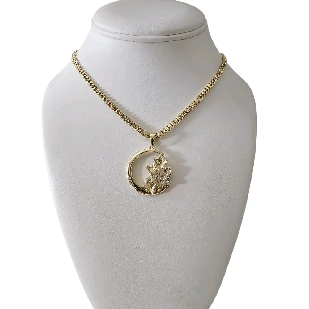 Valdiviajewery #1770 High Quality 14k Gold Plated Butterfly Pendant Necklace