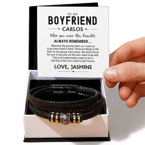 Boyfriend Love You Forever Bracelet - Promise Bracelet - Anniversary, Birthday, Valentines, Christmas Gifts For Boyfriend - BF Gift Ideas A-13