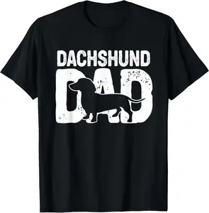 100% cotton Unisex Funny Dachshund Clothing &amp; GiftsFunny Dachshund Dad Dog Lover Doxie Father Wiener Dog Owner T-Shirt