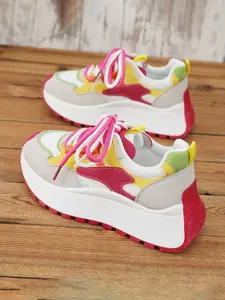 Women's Casual Sports Shoes, Casual Running Sneakers, Athletic Shoes, Skateboarding Shoes, Running Shoes, Trail Running Shoes, Height-Increasing Thick Sole, Platform Running Shoes, Comfortable, Breathable, Versatile