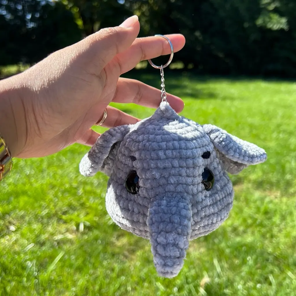 Handmade Crochet Elephant Keychain
