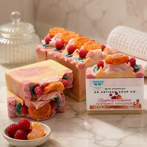 Raspberry Tangerine ~  Handmade Cold Process Goat's Milk Bar Soap Body Care Coconut Fruity citrus Fragrance