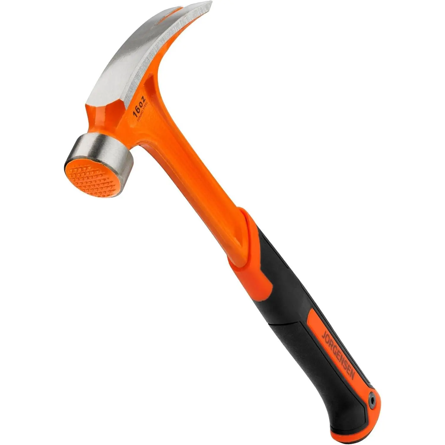 16 oz Straight Claw Hammer, Rip Claw Hammer with Milled  & Shock Absorbing Grip, Heavy Duty One- Forged Hammer