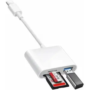 USB C to SD Card Reader, SD Card Adapter with SD MicroSD USB 3 Ports, USBC Memory Card Reader for 15 Pro Max, Pro/Air/Mini, , MacBook Pro/Air, and  USB-C/Type C Devices