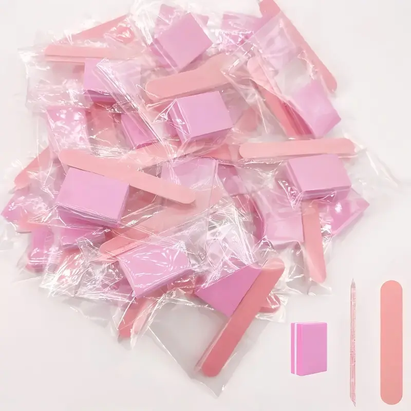 30pcs Pink Nail Art Kit Basic Nail Tools: Disposable Mini Nail File, Buffer Pad & Stick Set Diy Nails for DIY Jewelry Polishing and Manicure Nail Care Tool Nail Supplies