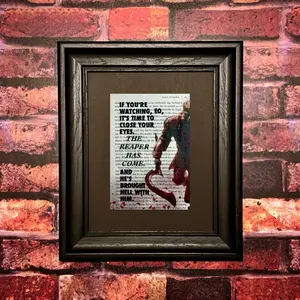 Red Rising Book Page Art Print - Unframed Wall Art with Black Beveled Mat Board- Fits 8x10 Frame - Wall Decor Artistic Decoration