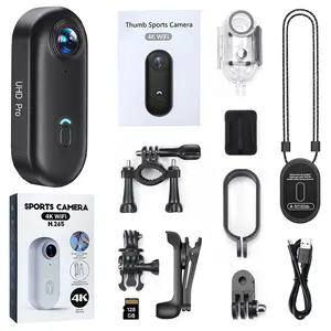 RideFlex Thumb Action Camera, a portable POV first-person wearable camera. Ultra-compact body design, hands-free operation and magnetic mounting support. Ideal for cycling, pet shooting and daily vlog creation. Comes with a waterproof case included.