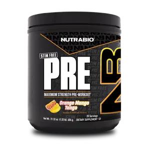 NutraBio PRE Stim-Free Maximum Strength Pre-Workout Powder for Muscle Pumps & Blood Flow Caffeine-Free Endurance-Boosting Hydration-Enhancing Supplement for Peak Performance