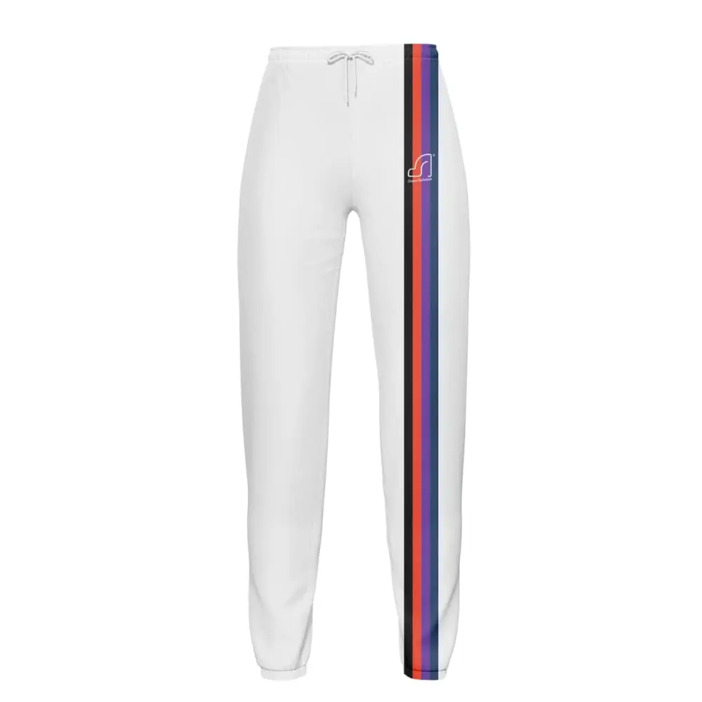 Campus Sophisticate Women's Workout Sweatpants ????? ??????-Sorority with Cinch Bottom & Pockets | Soft Cotton Blend Pants (Medium, White)