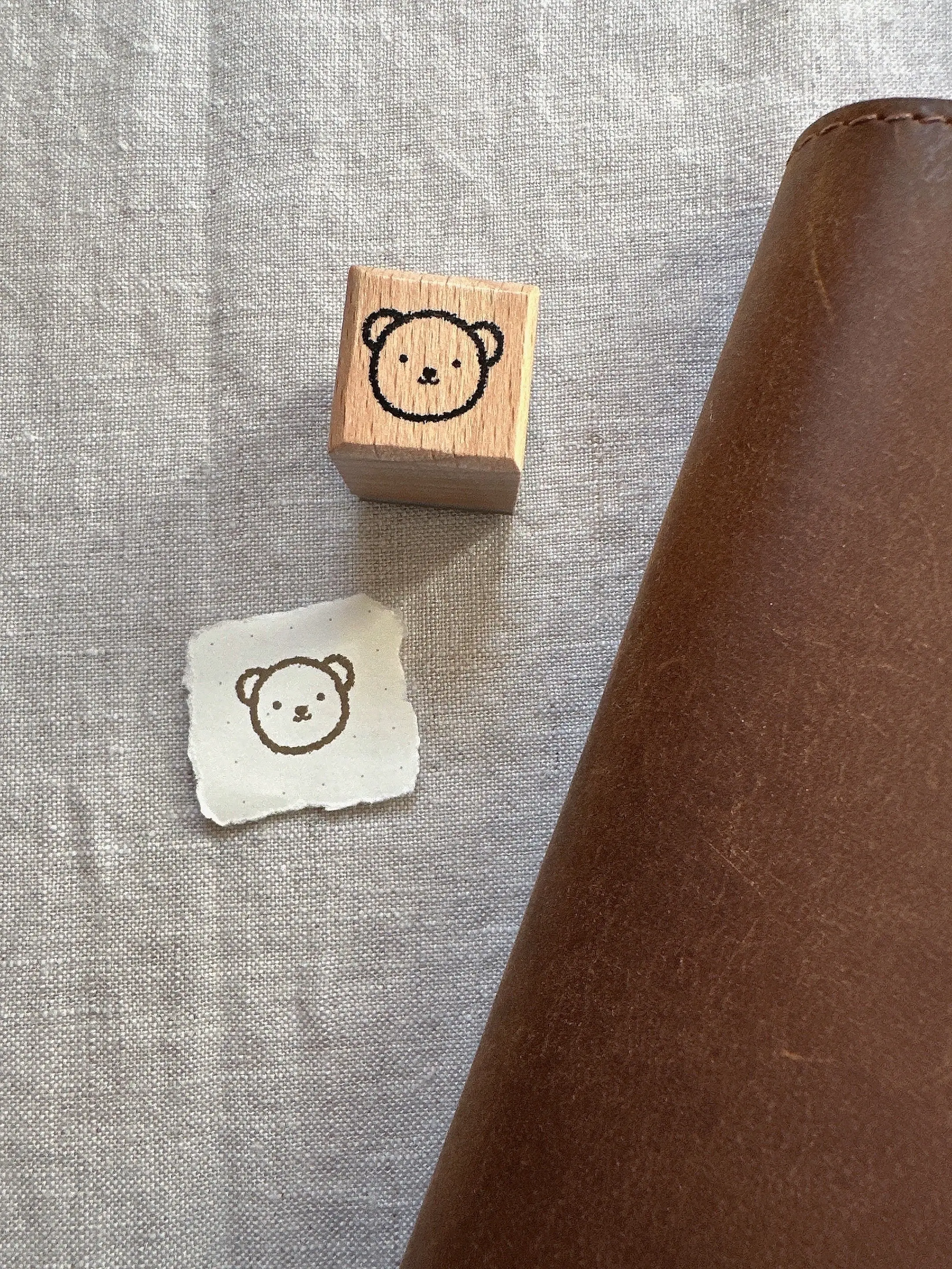 Fuzzy Bear Wooden Stamp