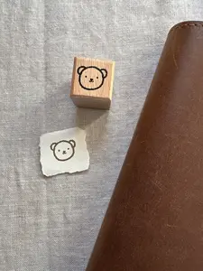 Fuzzy Bear Wooden Stamp