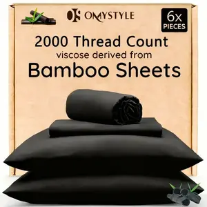 4pcs/6pcs Bamboo Cooling Bedding Set - Breathable And y - Fit for Hot Sleepers And Sweats, Pillowcases, Flat Sheet And Fitted Sheet - A Perfect Gift for Family