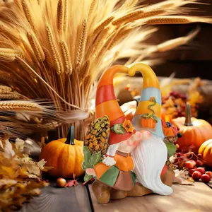 Handmade Fall Gnomes Figurine for Thanksgiving Decorations and Gifts - Indoor Table Ornaments