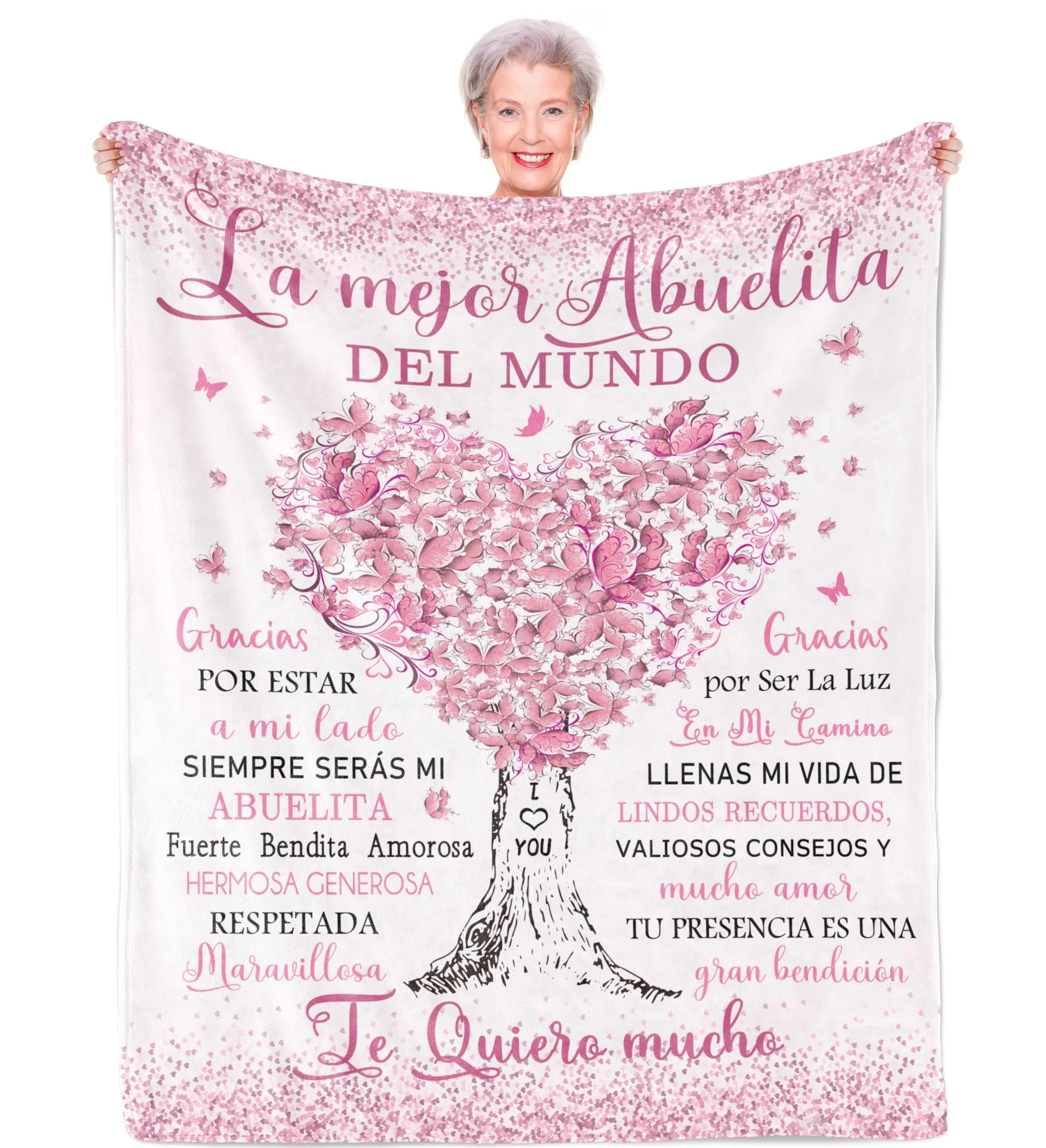 BARLEY ONE Mother's Day Gift, Abuela Gifts - Blanket 60"x50" for Abuela, Perfect Grandma Birthday Gift, Gigi & Abuelita Present Ideas, Spanish Grandma Presents