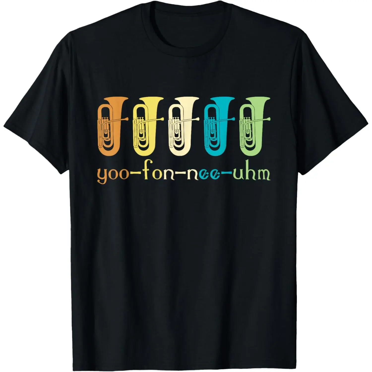 Women's Fashion Soft Straight Basic Short-Sleeve Cotton T-Shirt - Retro Euphonium Player Printed, Round Neck, Comfortable, Everyday Wear, Made in USA, 3XL