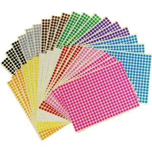 Sticky Color Coding Labels Removable Small Circle Dot Stickers for Classroom Organization Decorations Yard  Calendar Planner, 0.24 Inch Diameter, 12 Colors, Total 14688 Dots in 36 Sheets