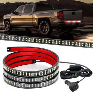 Nilight 48 Inch Truck Tailgate Strobe Light Strip Tail Bar Rear Window Working Lamp Ultra-Bright Double Row 288 LED for Pickup Trailers Construction Vehicles Car SUV, Red White