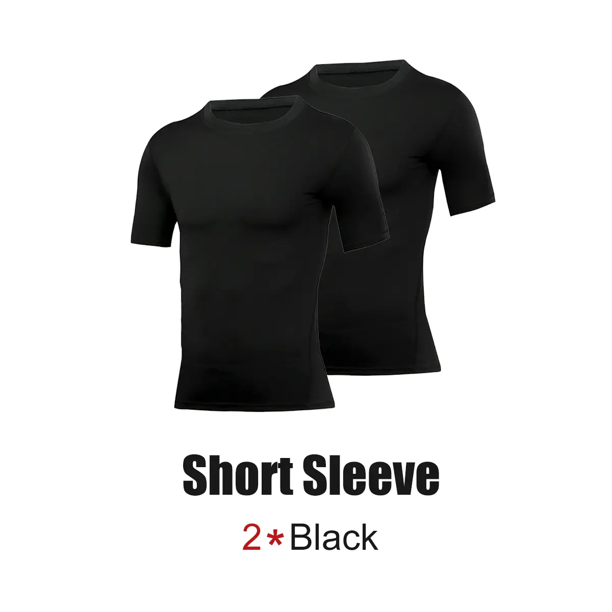 PSYCHE 2-Pack Men's Compression Shirt - Cool Dry Short Sleeve Base Layer Athletic Workout Tee, Sweat-Wicking Ultra-Breathable Muscle Support