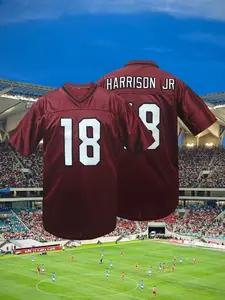 Me's Arizona #18 Vintage Burgundy Embroidered Footballl Jersey,Short Sleeve Tee, Sporty Loose Fit, Breathable Comfort, Unisex All-Season Wear