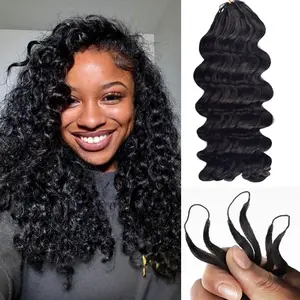 ISEE HAIR Crochet Hair Loose Deep Human Hair Extensions Miracle Knots Pre-Separated 50g/Pack (32-38 Strands Per Pack）– Knotless Boho Braids, 4-5 Packs for Full Head, Protective Hairstyles Vacation Hair #Summervibes#ISEECrochetNewArrivals