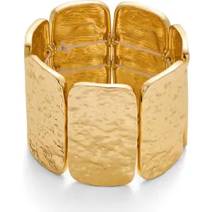 Chunky Hammered Bangle Bracelets for Women Wide  Stretch Bangles Bracelet Boho Elastic Adjustable Statement Bracelet