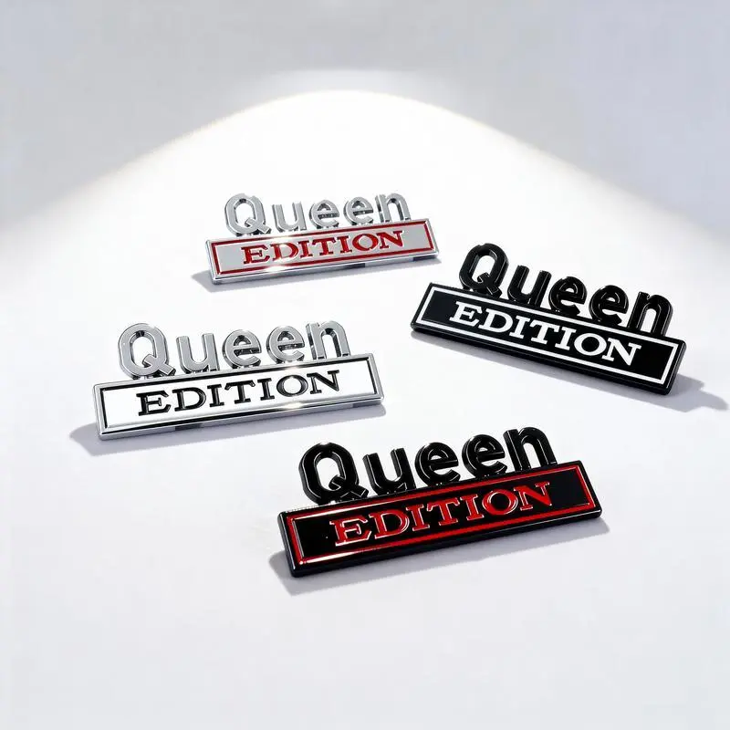 Queen Edition 3D Emblem Badge Queen car badge metal badge car emblem badge stylish auto accessory automobile ornaments Easy Peel and Stick Installation for Car Truck SUV Motorcycle