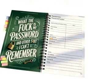 A5 Green Password Keeper Notebook - Cute, Functional Organiser for Account Reset Prevention, Plus Electric Pens, Erasers & Money Savings Book | Office Stationery Personal Organiser