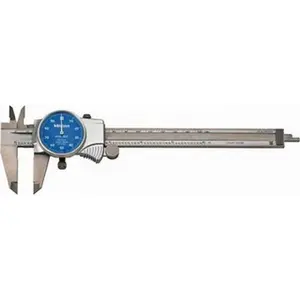 Mitutoyo 505-742-51J Dial Caliper - 6 in Range, 0.001 in Graduation, 0.001" acc., 0.1 in per Revolution, 1-9/16 in Jaw Length, Blue Face
