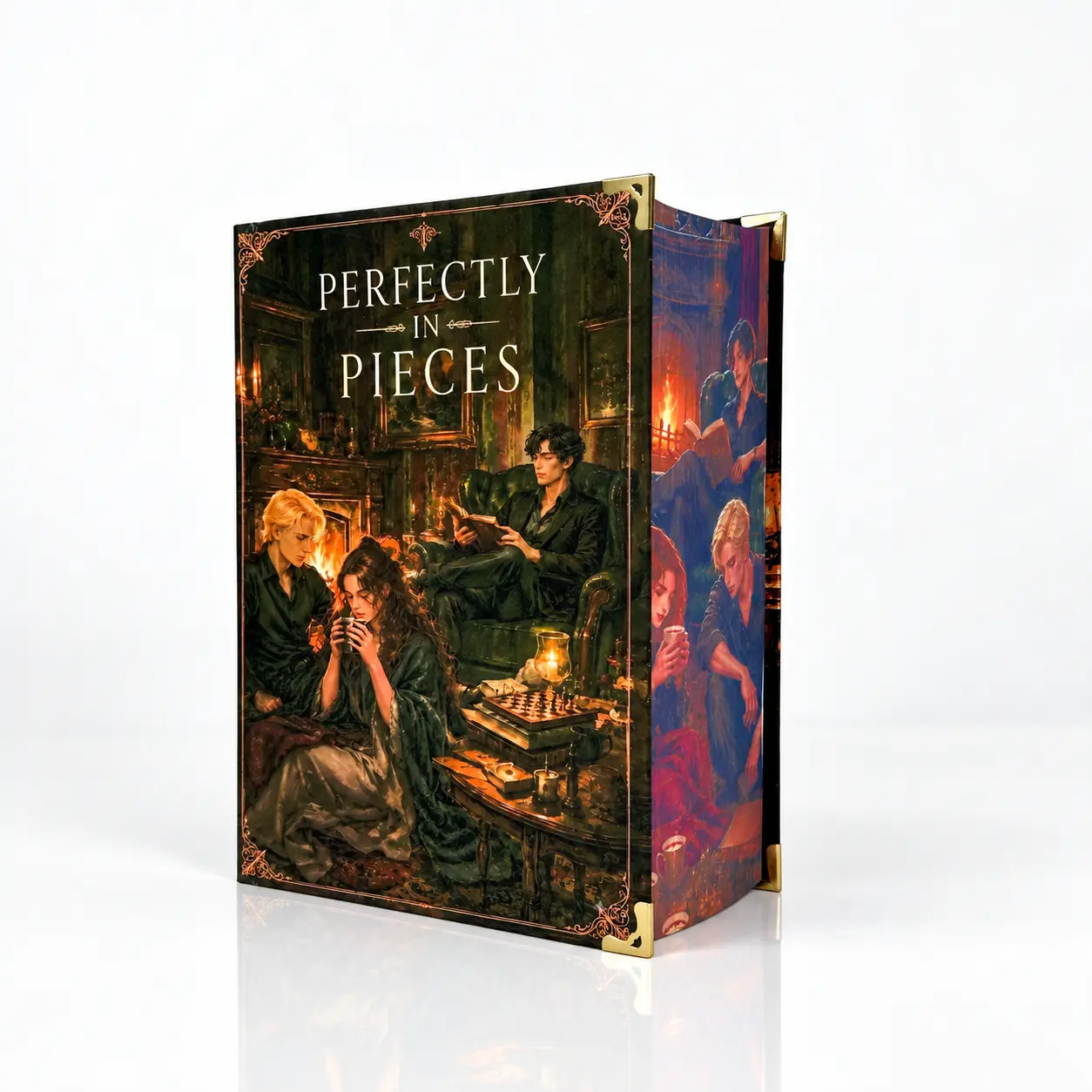Perfectly in Pieces Hardcover, Printed Sprayed Edges Dark Academia Romance, Special Edition Books, Collector Book for Bookshelf Decor