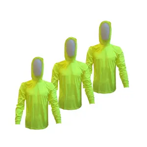 3 Pack Long-Sleeve Hooded Shirts 100% Polyester