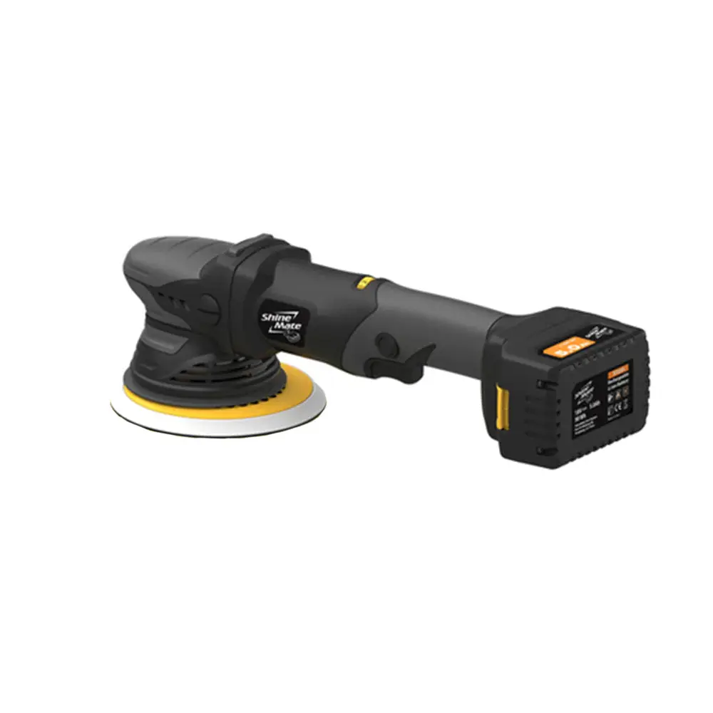 ShineMate EB351-6/21 6" Cordless Portable Random Orbital Polisher, Automotive Car Washing & Maintenance Polishing Machine, Portable Orbital Polisher