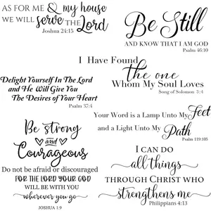 Verse Wall Stickers Inspirational Quote Wall  Religious Motivational Scripture Sticker Peel and Stick for Bedroom Living Room Office Bathroom(Be Still)