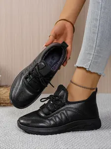 Women's Flat Waterproof Oil-Proof Non-Slip Work Shoes, Comfortable Long-Standing Leather Office Shoes for Women, Nonslip Work Shoes