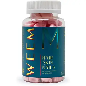 WEEM Hair Skin and Nails Gummies - Supports Healthy Hair - Vegan biotin Vitamins for Women & Men Supports Faster Hair Growth, Stronger Nails, Healthy Skin, Extra Strength (1)