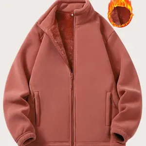 Women's Fleece Jacket, Fashion Casual Sporty Thick Warm Outdoor Coat, Zipper Pocket, Comfortable Spring Autumn Winter Soft Shell Cardigan