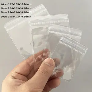 200PCS (4 Sizes) Jewelry Storage Pouches PVC Earrings Rings Bracelets Necklaces Clear Zipper Bags Anti Oxidizing Jewelry Packing Bags, Car Interior Accessories Organiser Boxes
