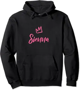 Sienna the Queen / Pink Crown & Name for Women Called Sienna Pullover Hoodie - Diegobal Shop 31B09WVDJ79T