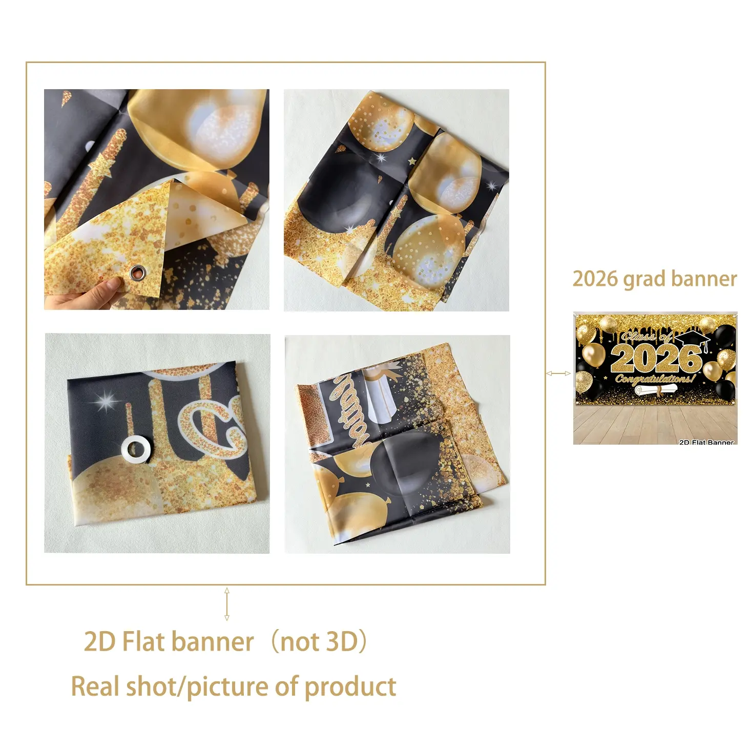1Pc Graduation Banner Background, Party Decorations Banners, Class Of 2026 Backdrop, Black Gold Background Cloth, Indoor Outdoor Decor, Graduation Decorations 2026 Party Supplies, Home Decor, Graduation Theme Backdrop